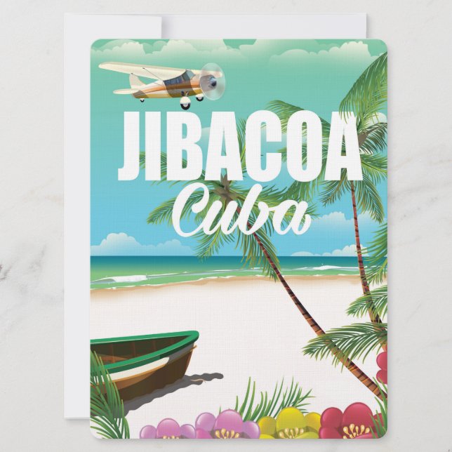 Jibacoa beach vacation poster invitation (Front)