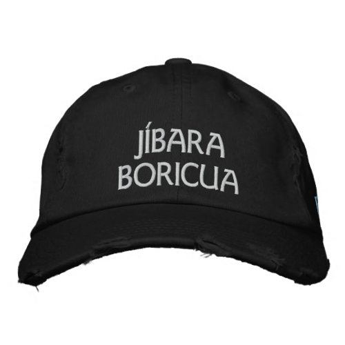 Jibara Boricua Embroidered Distressed Hat