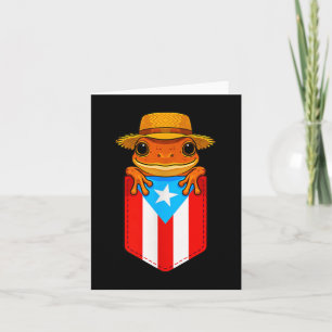 Jibaro Coqui Frog Puerto Rico Flag Boricua Cket Bo Card