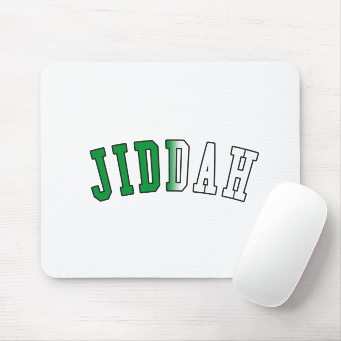 Jiddah in Saudi Arabia National Flag Colors Mouse Pad
