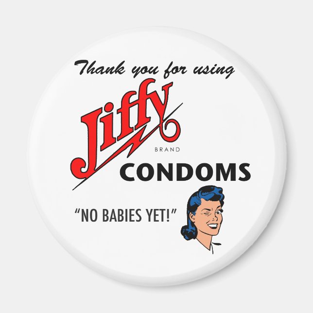 Jiffy Brand Condom Gear! Magnet (Front)