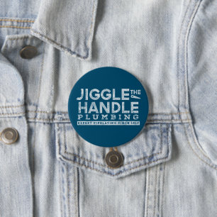 Jiggle the Handle Plumbing White Gfx Teal BG Button