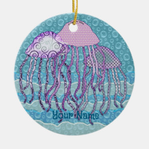 Jiggly Jellyfish Ceramic Ornament