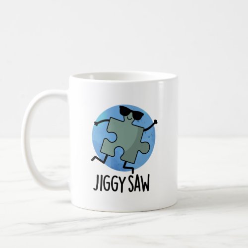 Jiggy Saw Funny Dancing Jigsaw Puzzle Pun Coffee Mug