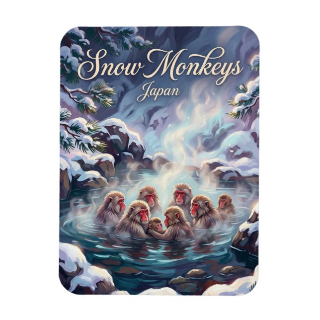 Jigokudani Monkey Park Japan Magnet (Vertical)