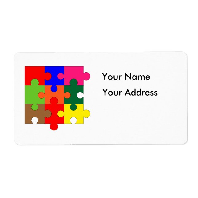 Jigsaw Corner Pieces In Color Label (Front)