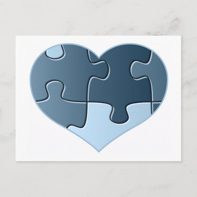 Jigsaw Heart Postcard (Front)