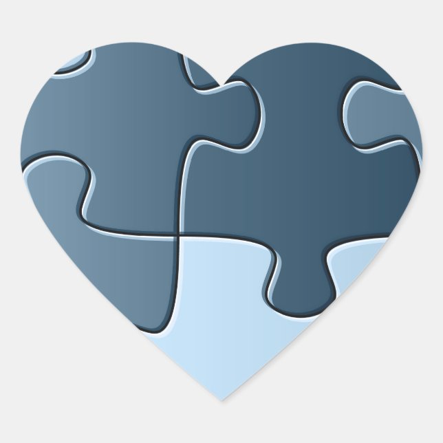 Jigsaw Heart Sticker (Front)