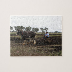 Jigsaw of draft horse at work puzzle