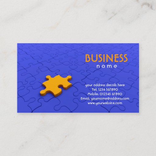 Customizable Jigsaw Piece Business Card