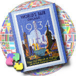 JIGSAW PUZZLE - 1934 Chicago World's Fair<br><div class="desc">This Jigsaw Puzzle features an artist's drawing of the 1934 Chicago Word's Fair in shades of blue, brown & more. ►Personalize, if desired, by adding custom text, a small image, and/or a logo. Available in several sizes and number of pieces.►NOTE: This image may not fit properly on size 20" x...</div>