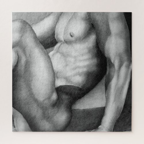 Jigsaw Puzzle 20x20 Art Male Bodybuilder Drawing