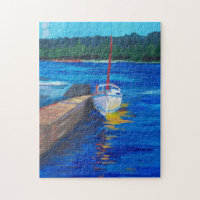 Jigsaw Puzzle Boat by the Dock by JP Denyer