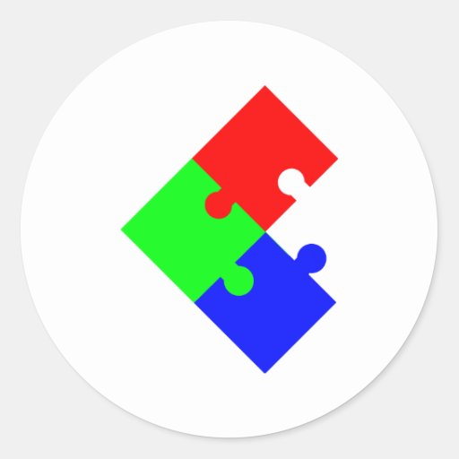 jigsaw puzzle classic round sticker | Zazzle