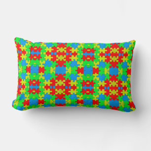 Jigsaw Puzzle Collage Lumbar Pillow