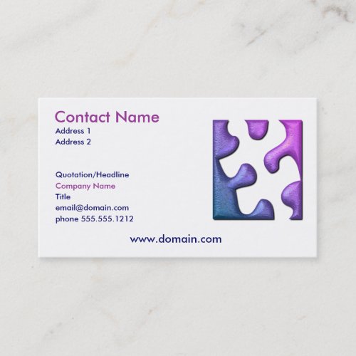 Jigsaw Puzzle Cutout Business Card