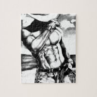 Jigsaw Puzzle For Men Art Masculine Cowboy Drawing