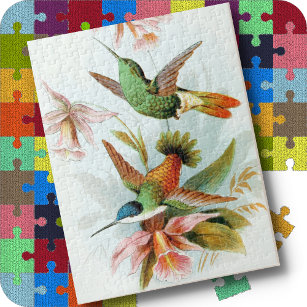 JIGSAW PUZZLE - Hummingbirds and Flowers