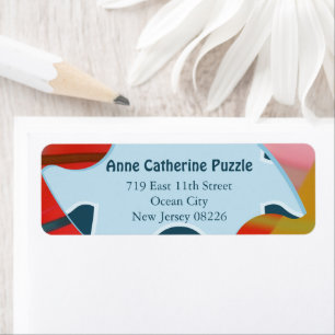Jigsaw Puzzle Kids Birthday Party Return Address Label