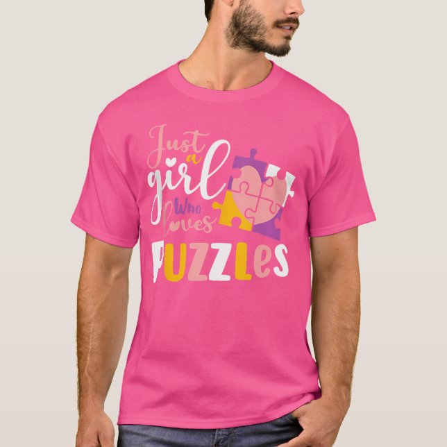 Jigsaw Puzzle Lover Games  Just A Girl Who Loves P T-Shirt (Front)