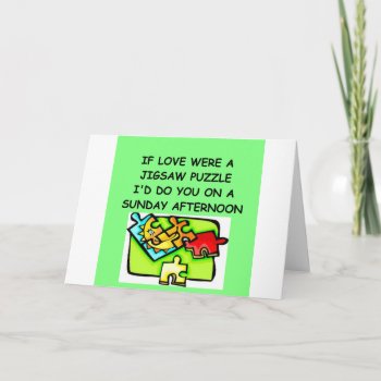 Jigsaw Puzzle Lover Holiday Card by jimbuf at Zazzle