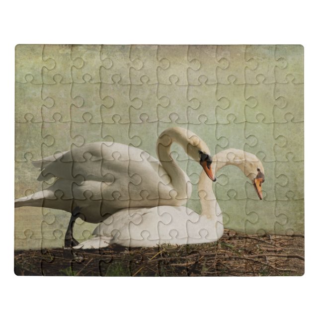 JIGSAW PUZZLE-NESTING SWANS PUZZLE (Puzzle Horizontal)