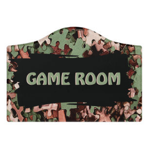 Jigsaw Puzzle Novelty Game Room Door Sign