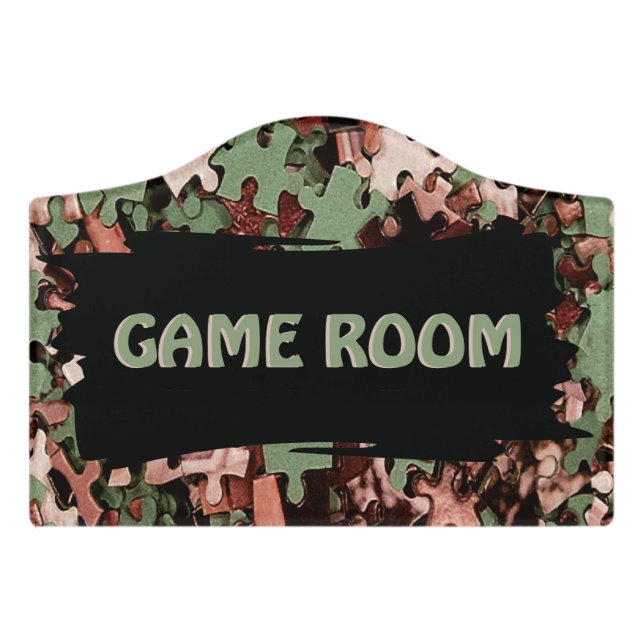Jigsaw Puzzle Novelty Game Room Door Sign (Small Crest Front)