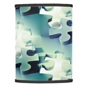 Jigsaw Puzzle Pattern in Monochromatic Minimalist Lamp Shade