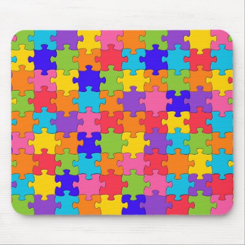 Jigsaw Puzzle pattern _ Multicolor Pieces Mouse Pad