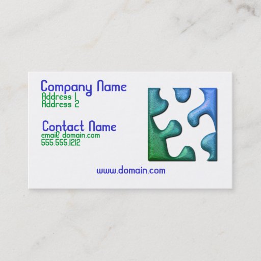 Customizable Jigsaw Puzzle Piece Business Card