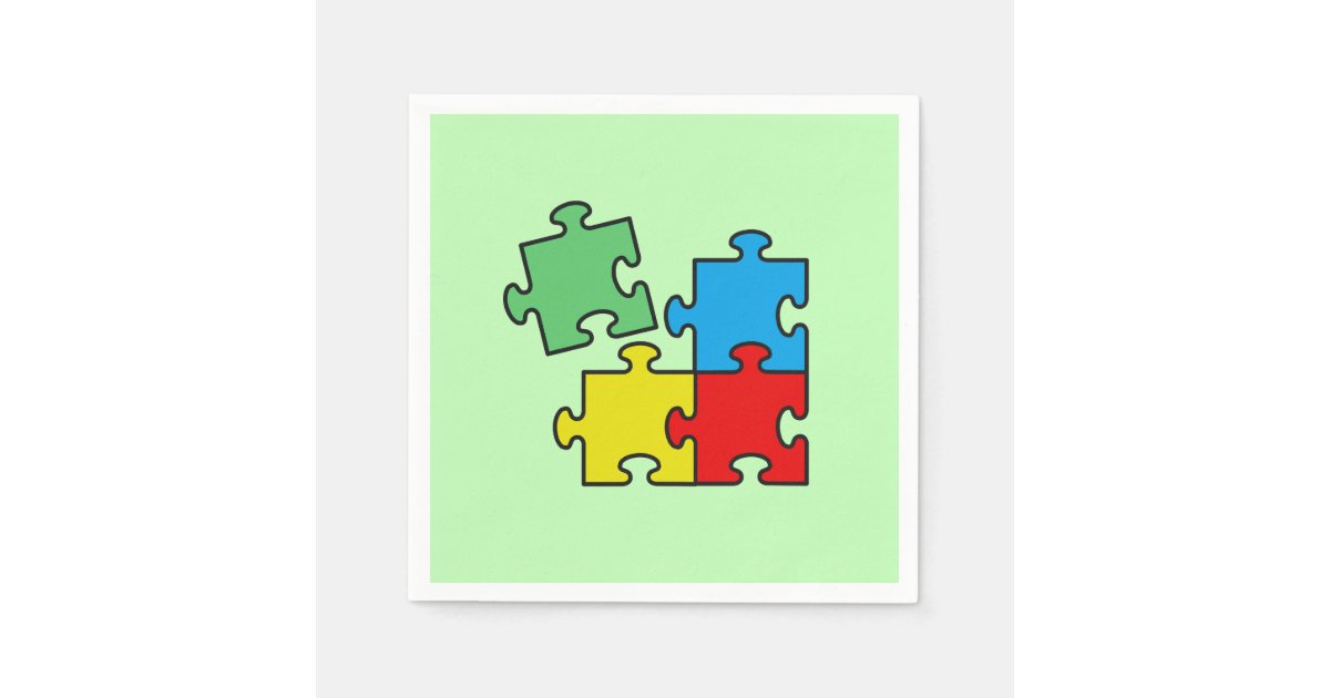 Jigsaw Puzzle Pieces Design Paper Napkins Zazzle