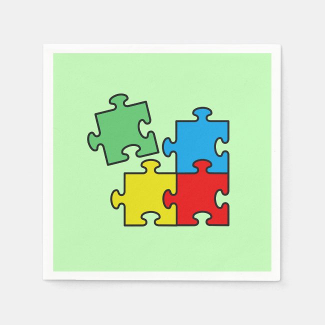 Jigsaw Puzzle Pieces Design Paper Napkins