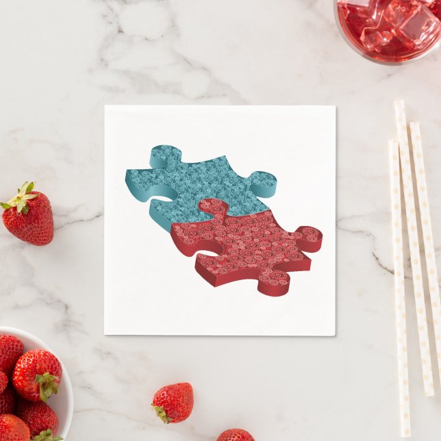 Jigsaw Puzzle Pieces Paper Napkins (Creator Uploaded)