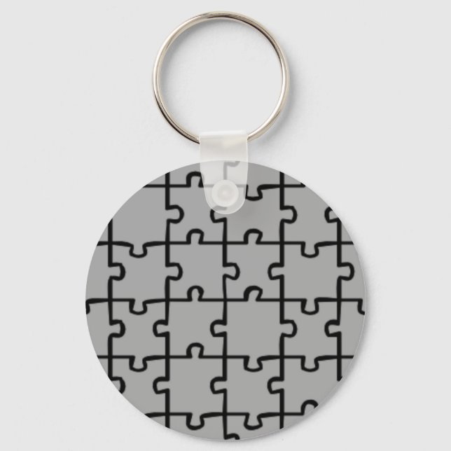 Jigsaw Puzzle Pieces Pattern 4 Keychain (Front)