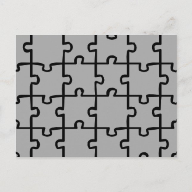 Jigsaw Puzzle Pieces Pattern 4 Postcard (Front)