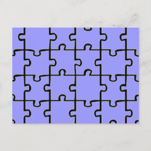 Jigsaw Puzzle Pieces Pattern CUSTOM COLOR Postcard