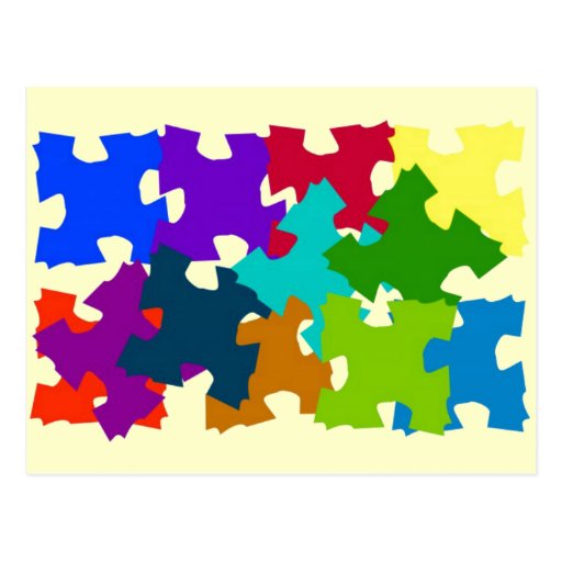 Jigsaw Puzzle Pieces Postcard | Zazzle