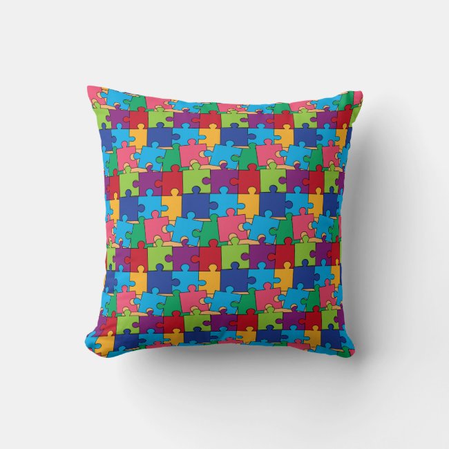 Jigsaw Puzzle Pieces Throw Pillow