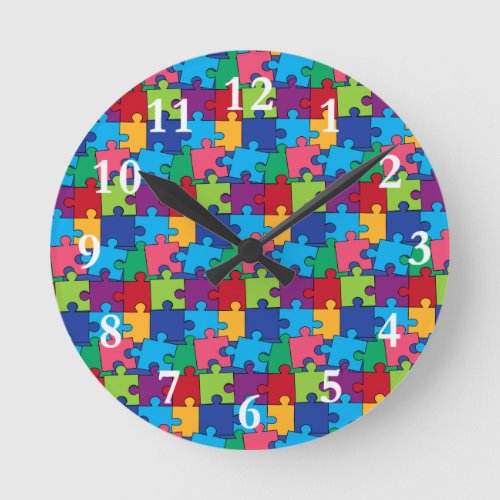 Jigsaw Puzzle Pieces Wall Clock