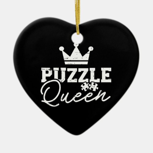 Jigsaw puzzle queen ceramic ornament