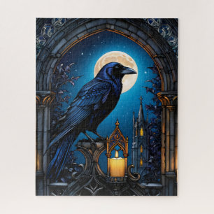 Jigsaw Puzzle, Raven Gothic Archway, Halloween  Puzzle