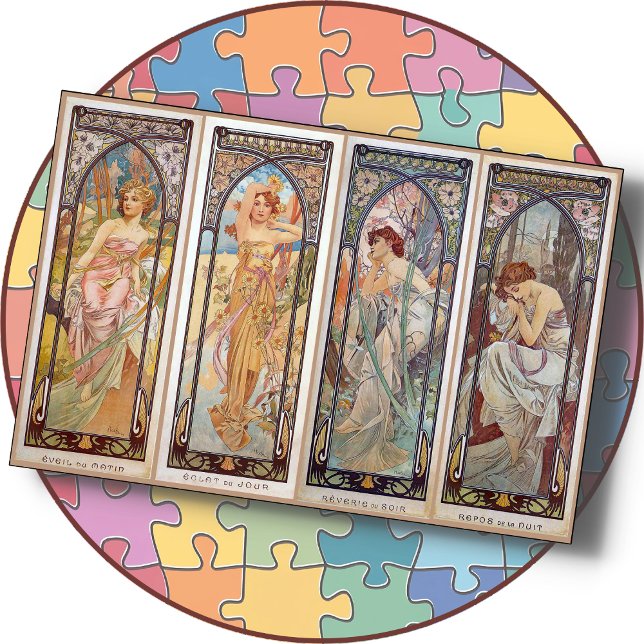 JIGSAW PUZZLE - "Times of the Day" - Alfons Mucha (Creator Uploaded)