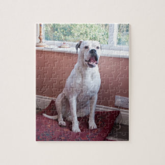Jigsaw Puzzle: White Boxer Dog Puzzle