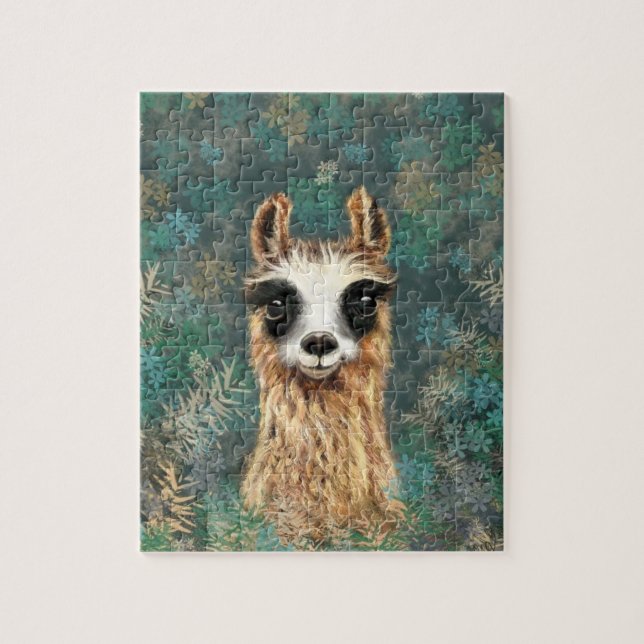 Jigsaw Puzzle with Funny Alpaca (Vertical)