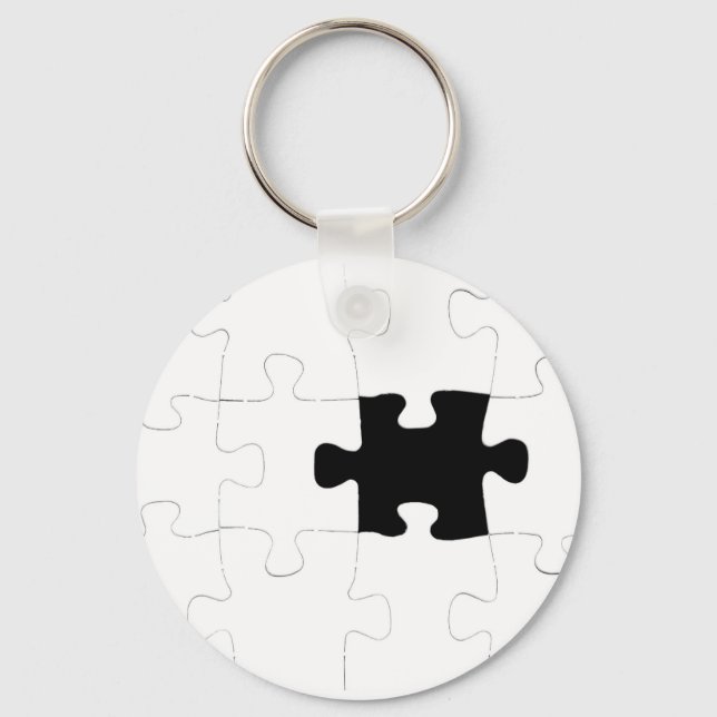 Jigsaw Puzzle with Missing Piece Keychain (Front)