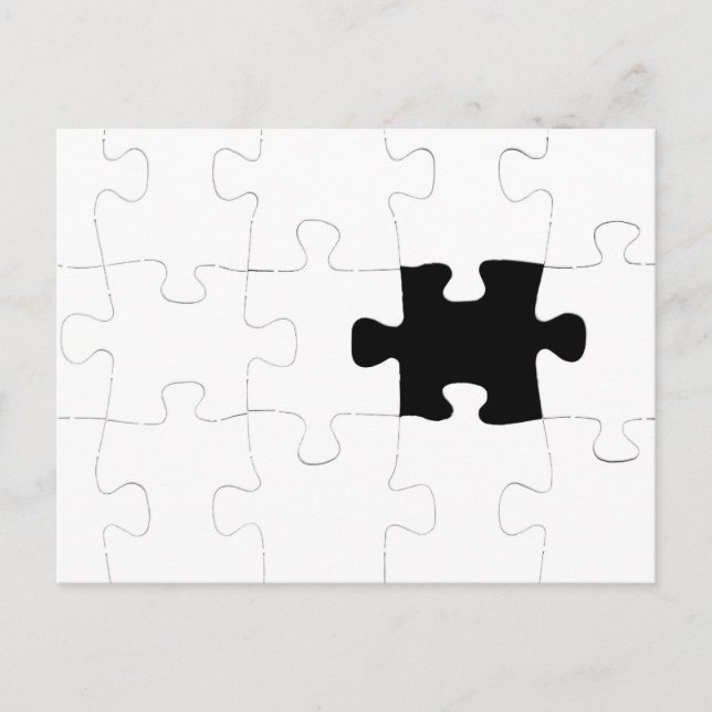 Jigsaw Puzzle with Missing Piece Postcard (Front)