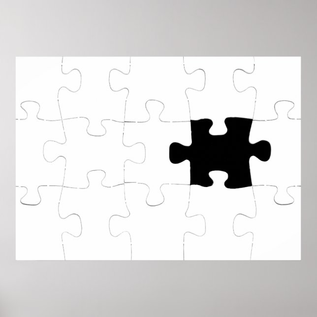 Jigsaw Puzzle with Missing Piece Poster (Front)