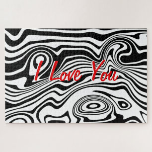 Jigsaw Puzzle with Text - I Love You
