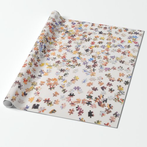 Jigsaw puzzle wrapping paper